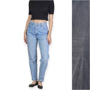 Vintage Wranglers for Women High Waisted Tapered Leg Mom Jeans Black Faded Sz 12